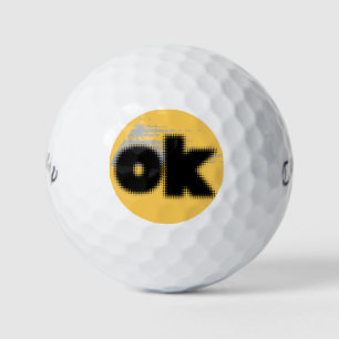 Title: "OK Vibes – Simple & Bold"   Golf Balls