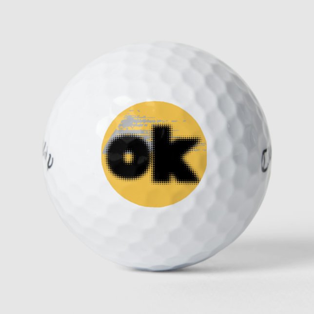 Title: "OK Vibes – Simple & Bold"   Golf Balls (Front)