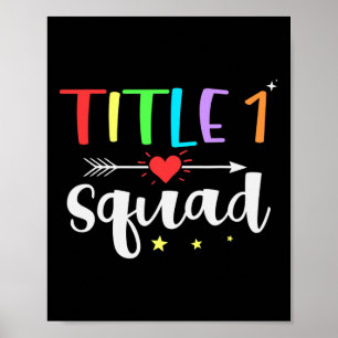 Title One 1 Teacher Squad Cute Byck To School  Poster