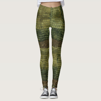 Title: Onyx Crocodile Paisley Camouflage Leggings