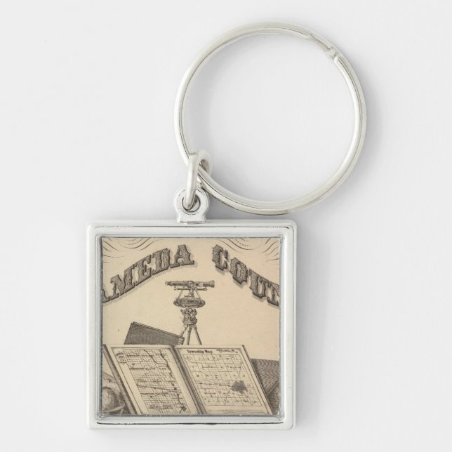 Title Page Alameda County atlas map Key Ring (Front)