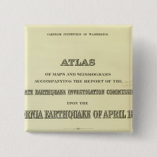Title Page Atlas California earthquake 15 Cm Square Badge