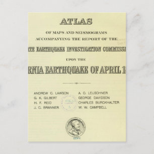 Title Page Atlas California earthquake Postcard