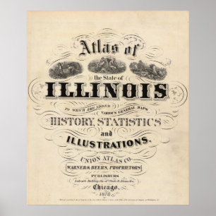 Title Page Atlas of the State of Illinois Poster