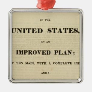 Title Page Atlas of the United States Metal Ornament