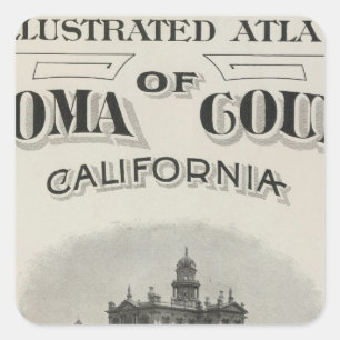 Title Page Atlas Sonoma County, California Square Sticker