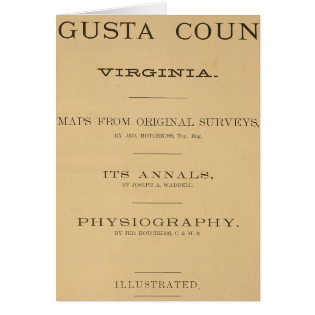 Title Page Augusta County, Virginia (Front)