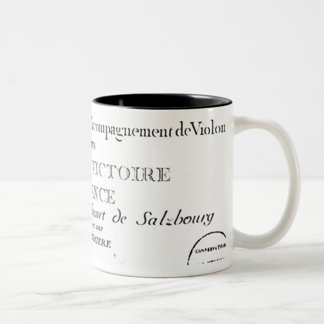 Title Page for 'Sonates pour le clavecin' Two-Tone Coffee Mug (Right)