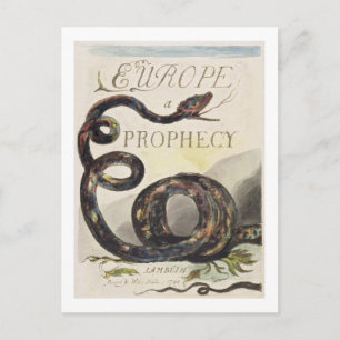 Title Page from 'Europe. A Prophecy', 1794 (relief Postcard