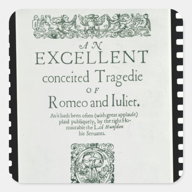 Title Page from 'Romeo and Juliet' Square Sticker (Front)