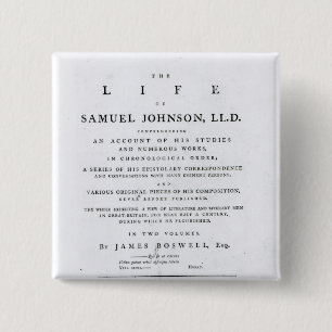 Title page, from 'The Life of Samuel Johnson' 15 Cm Square Badge