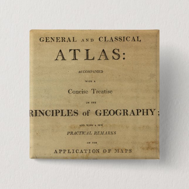 Title Page General & classical atlas 15 Cm Square Badge (Front)