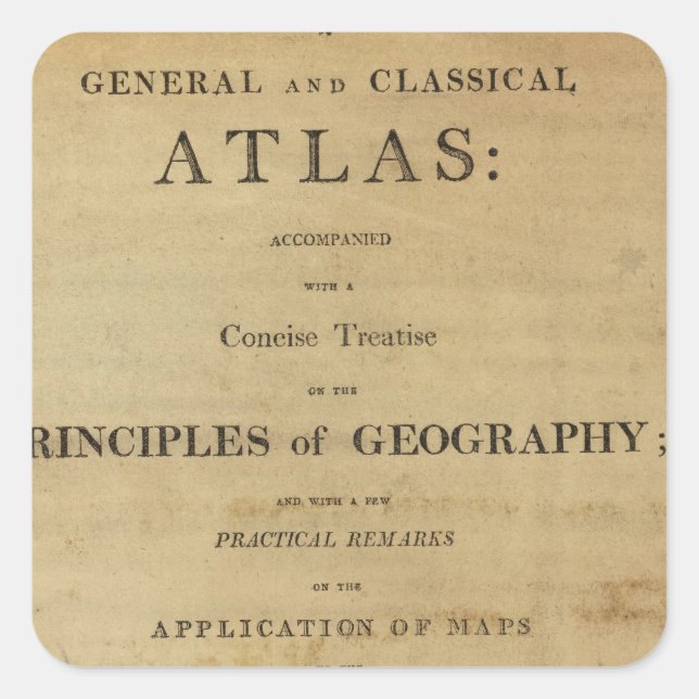 Title Page General & classical atlas Square Sticker (Front)