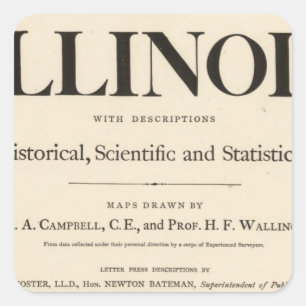 Title Page New atlas Illinois Square Sticker