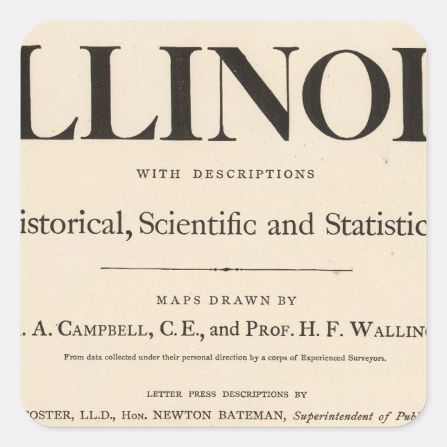 Title Page New atlas Illinois Square Sticker (Front)