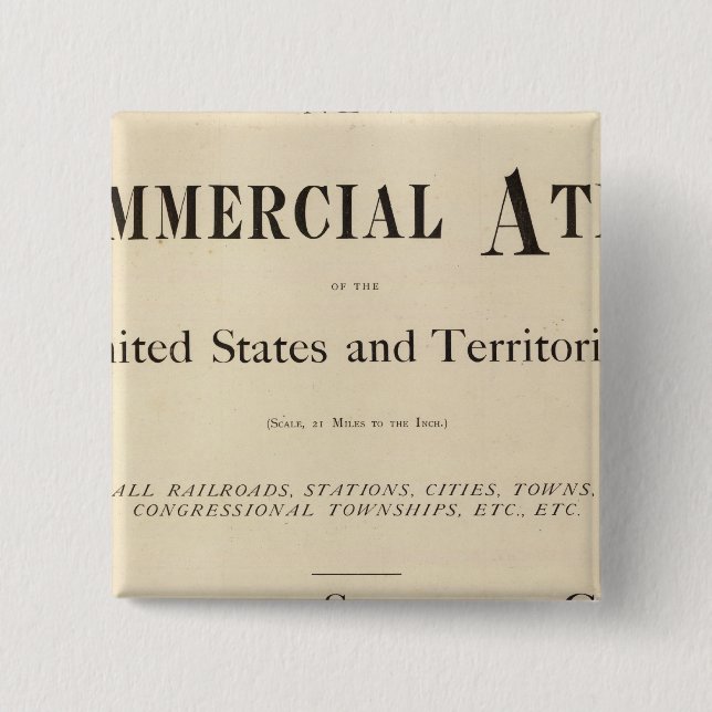 Title Page New commercial atlas 15 Cm Square Badge (Front)
