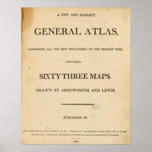 Title Page New, elegant general atlas Poster