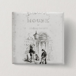 Title page of 'Bleak House' 15 Cm Square Badge