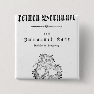 Title Page of 'Critique of Pure 15 Cm Square Badge