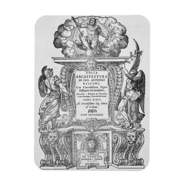 Title Page of 'Della Architettura', published 1590 Magnet (Vertical)