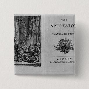 Title page of first volume of collected 15 cm square badge