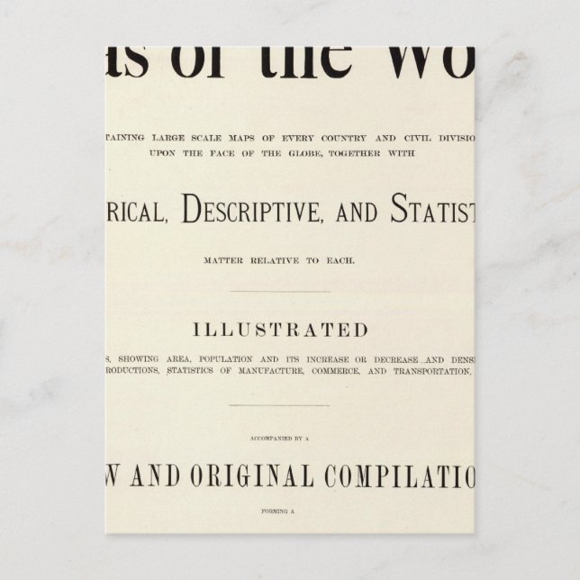 Title Page of Indexed Atlas Postcard (Front)