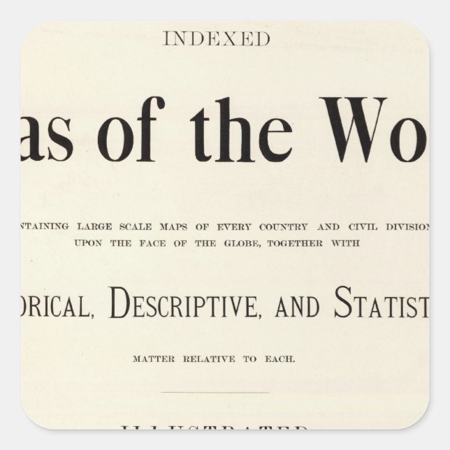 Title Page of Indexed Atlas Square Sticker (Front)