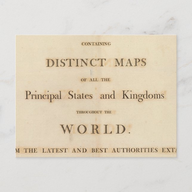 Title Page of New universal atlas Postcard (Front)