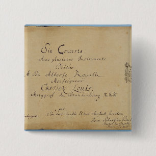 Title page of the 'Brandenburg Concertos' 15 Cm Square Badge