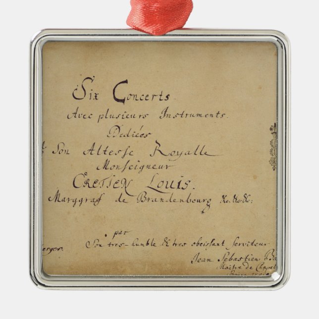 Title page of the 'Brandenburg Concertos' Metal Tree Decoration (Front)
