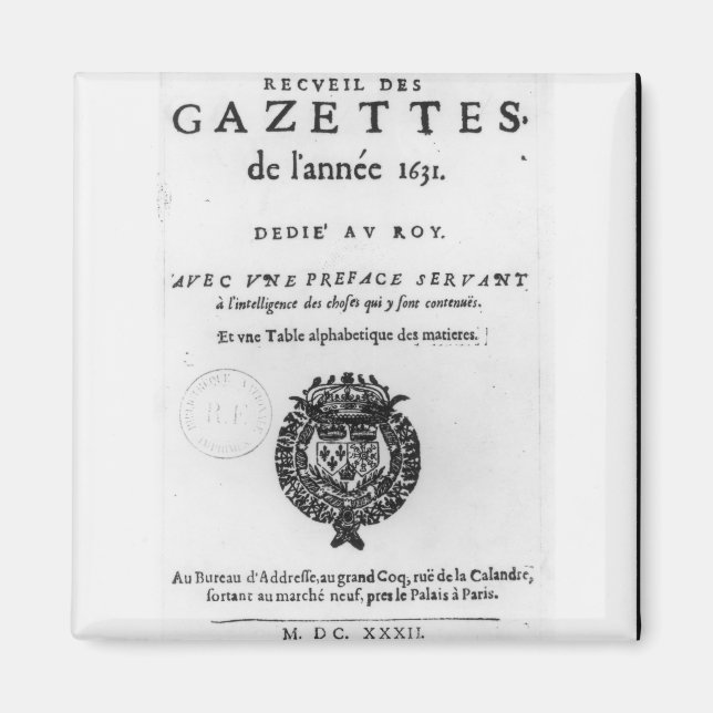 Title page of the first collection of 'La Magnet (Front)