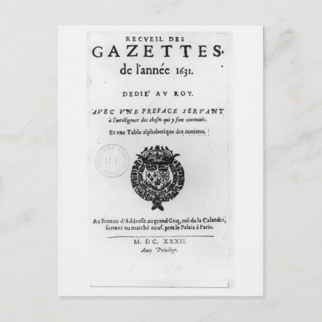 Title page of the first collection of 'La Postcard (Front)
