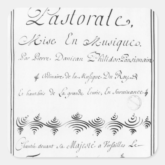 Title page of the 'Pastorale' Square Sticker (Front)