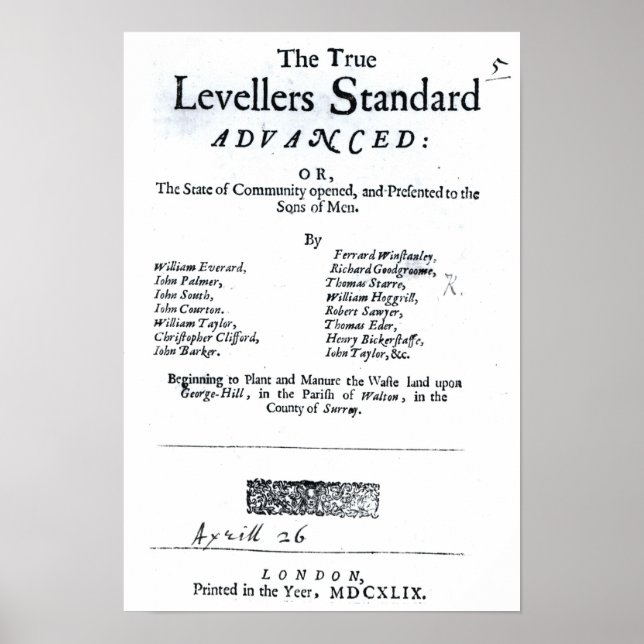 Title page of The True Levellers' Standard Poster (Front)