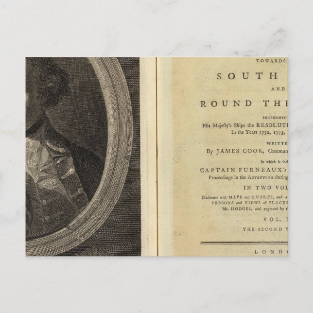 Title Page of the Voyage Towards the South Pole Postcard (Front)