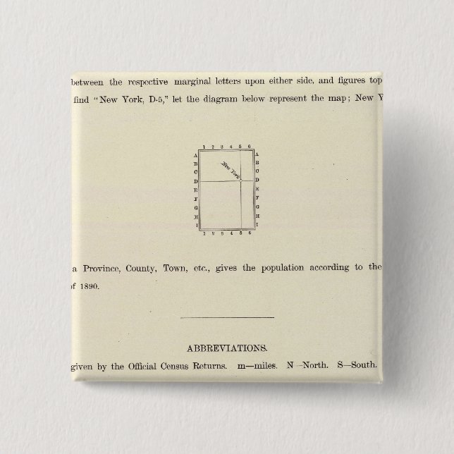 Title Page of Verso Indexed Atlas 15 Cm Square Badge (Front)