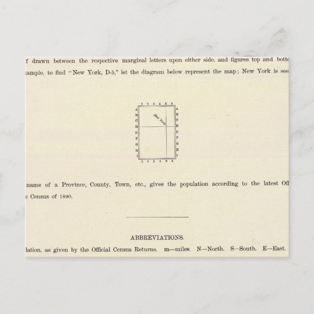 Title Page of Verso Indexed Atlas Postcard (Front)