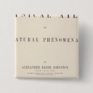 Title Page Physical atlas of natural phenomena 15 Cm Square Badge