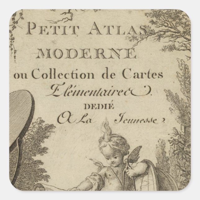 Title Page Small modern atlas Square Sticker (Front)
