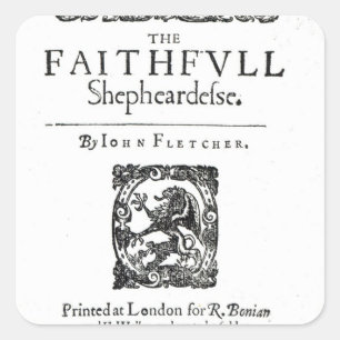 Title Page to 'The Faithfull Shepherdess' Square Sticker