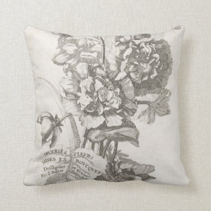 Title Page with a Bouquet of Peonies 3 Cushion
