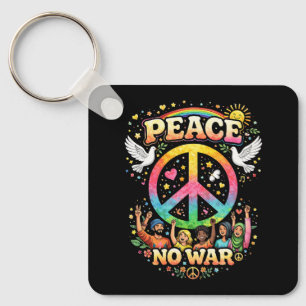 Title: Peace Over War Key Ring