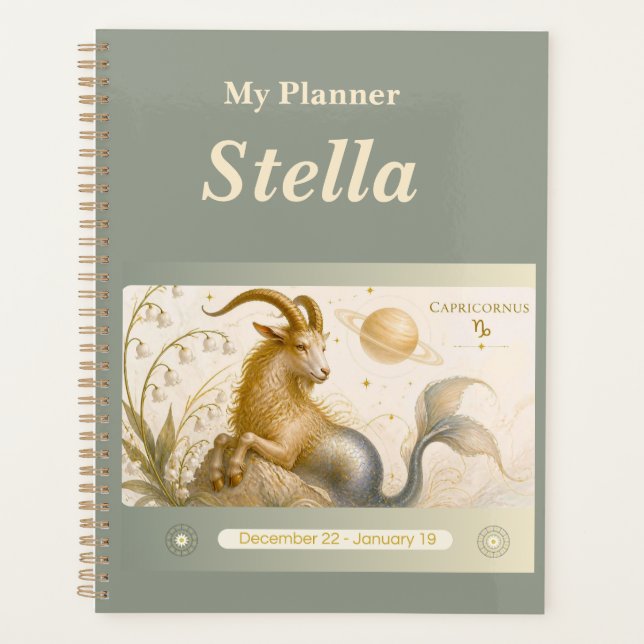 title: Personalised Capricorn Zodiac Planner  (Front)