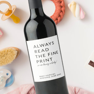 Title: Personalised Editable Baby Announcement Wine Label