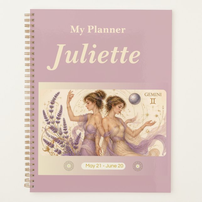 title: Personalised Gemini Zodiac Planner  (Front)