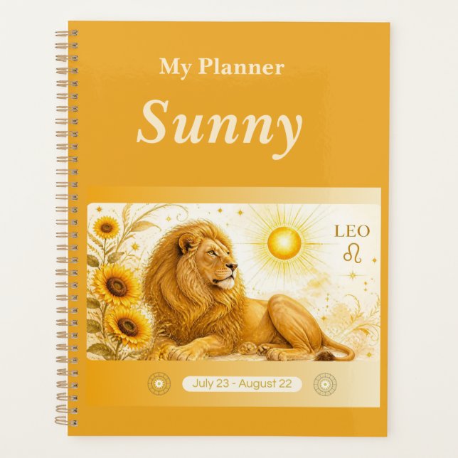 title: Personalised Leo Zodiac Planner  (Front)