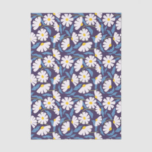 Title Retro Groovy Floral Navy Business Packaging Tissue Paper