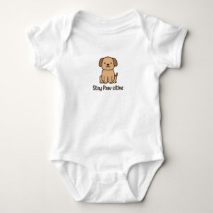 Title: Stay Paw-sitive – Cute Dog Design with Posi Baby Bodysuit