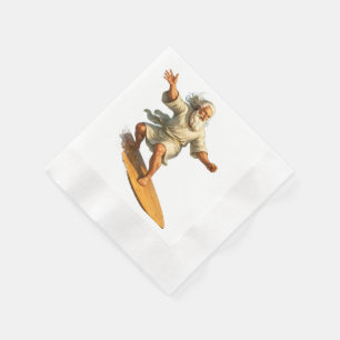 Title surfing Moses funny biblical art party paper Napkin