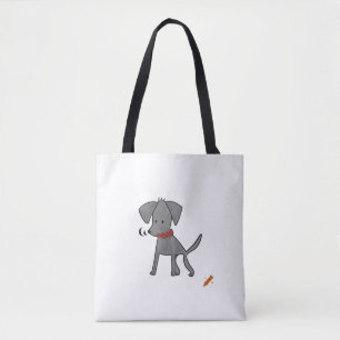 Title: "Surreal Puppy Design Tote Bag - Spiked Col